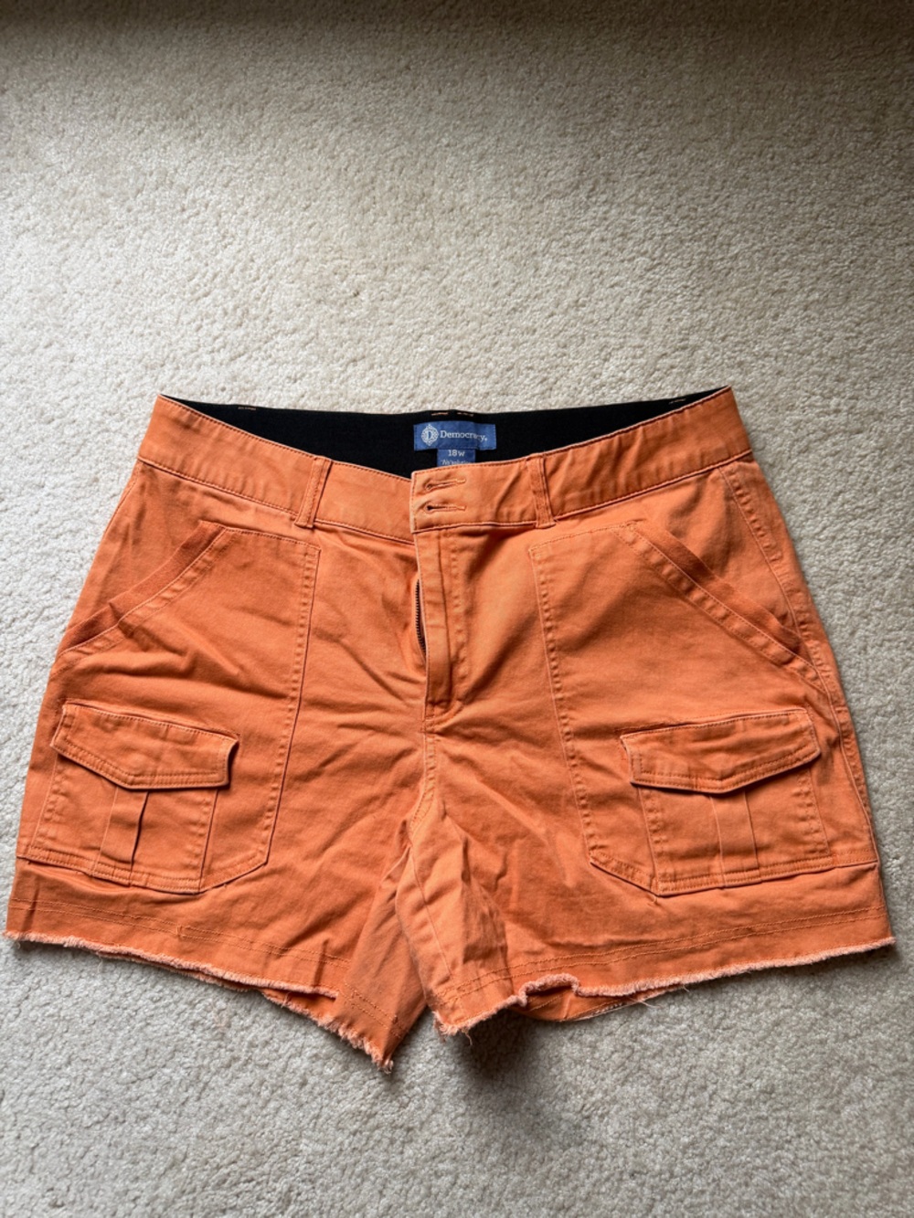Orange Cargo Pocket Shorts